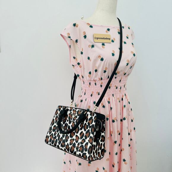 Kate Spade Purse Madison Spotted Animal Printed Satchel Leopard - Picture 11 of 11